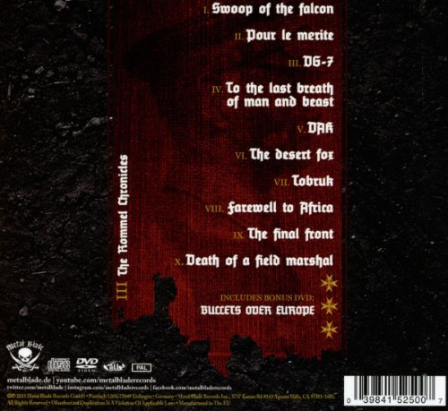 "Album cover with red banner, skull, and crossed rifles on a dark background."
