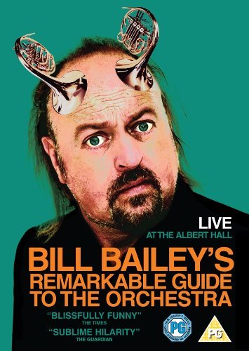 DVD cover featuring comedian Bill Bailey with orchestral instruments overlaid.