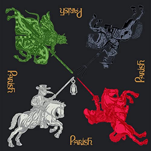 CD cover for Parish - God's Right Hand, featuring four horsemen in color.