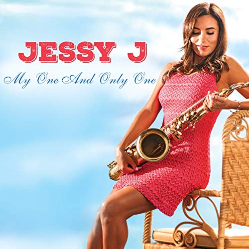 Jessy J album cover featuring a woman with a saxophone and wicker chair.