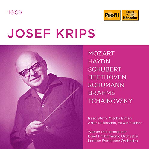 CD cover with Josef Krips holding a baton, composers' names listed beside him.
