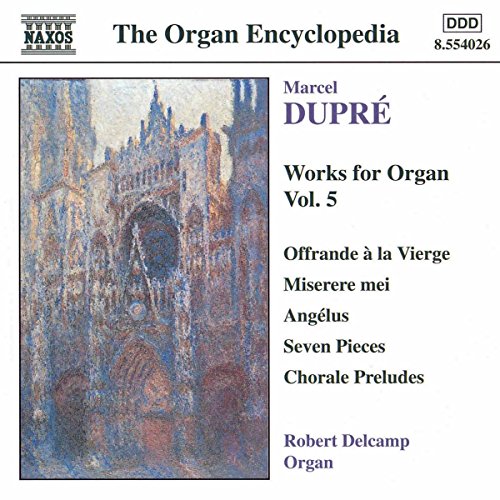 CD cover for Marcel Dupré’s organ works, Vol. 5, with cathedral image.