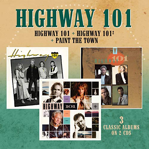 "CD cover with three album covers and 'Highway 101' in green text on a beige and green background."