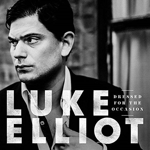 Black and white album cover featuring a man in a suit, adjusting his tie.