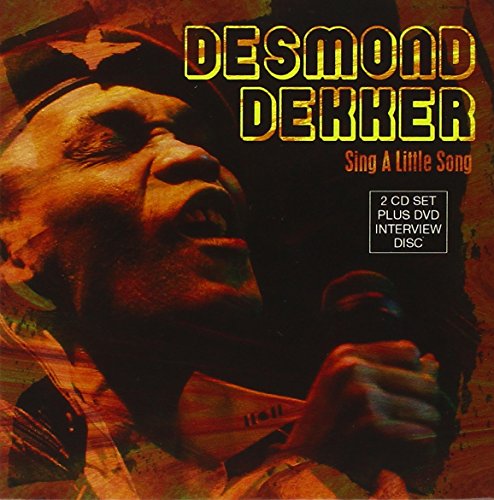 Desmond Dekker's album cover featuring a man singing into a microphone with guitar.