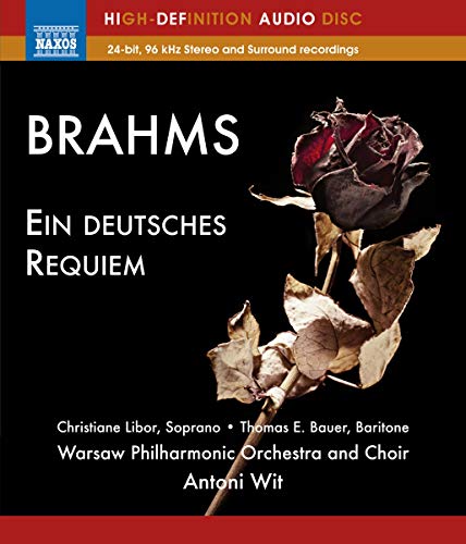 "Brahms:ein Deutsches Requiem" album cover with a wilted rose on a black background.