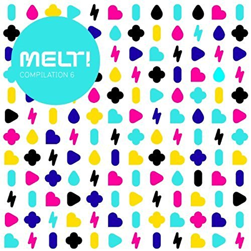CD cover with colorful hearts, lightning bolts, and droplet shapes on white.