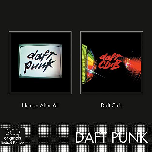 Two Daft Punk album covers: "Human After All" and "Daft Club", with text.