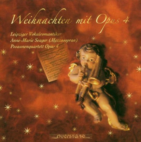 CD cover: cherub playing trumpet, sheet music, and festive text.