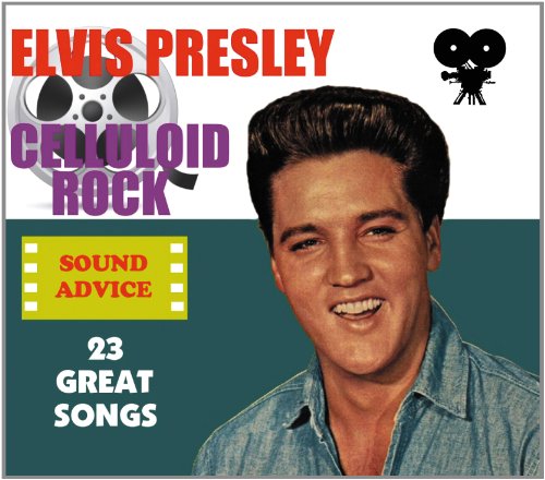 Elvis Presley “Celluloid Rock” CD cover with a film reel and portrait.