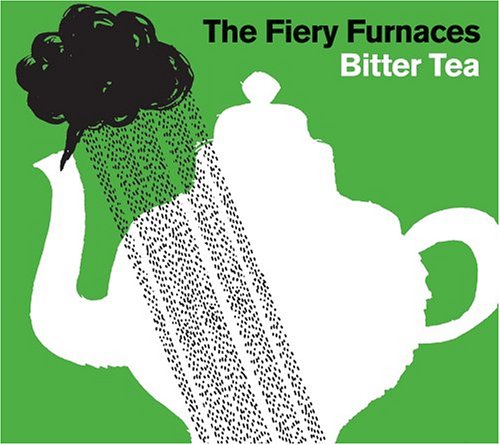 Green album cover with a white teapot and black cloud design.