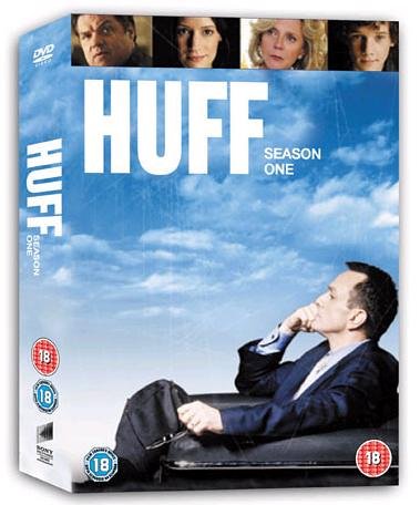 DVD cover for "Huff" Season 1, featuring portraits and a man in a suit.