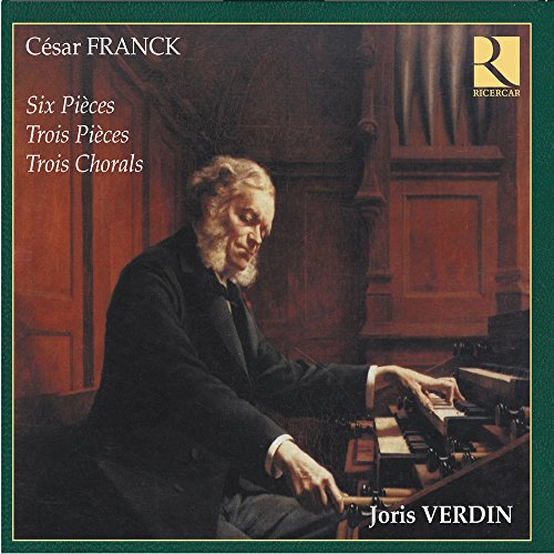 CD cover featuring a man playing an organ, with text and a logo.