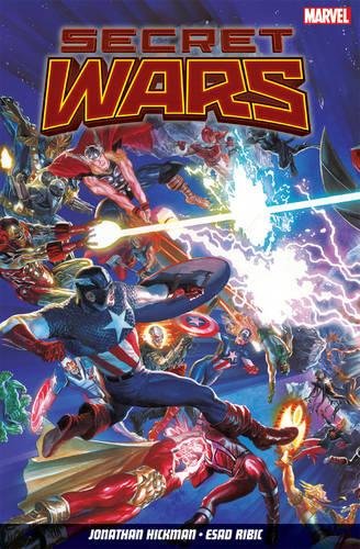 "Comic book cover featuring Captain America and other superheroes in action against various villains."