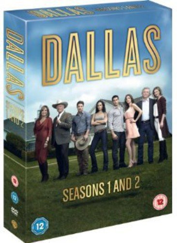 DVD box set cover of Dallas seasons 1 and 2 featuring the cast outdoors.