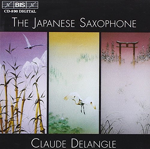 "CD cover with three Japanese landscape panels and white text on a black background."