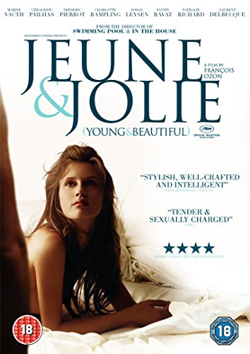 DVD cover for "Jeune & Jolie" featuring a young woman in bed.