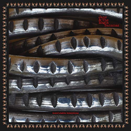 Vinyl record cover for "Jane & The Magik Bananas - Inscrutable Intentions," textured silver.