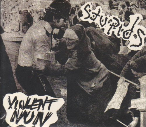 Black and white CD cover featuring a nun and distressed text.