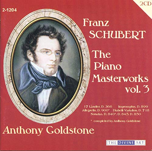 CD cover featuring a portrait of composer Franz Schubert and text details.