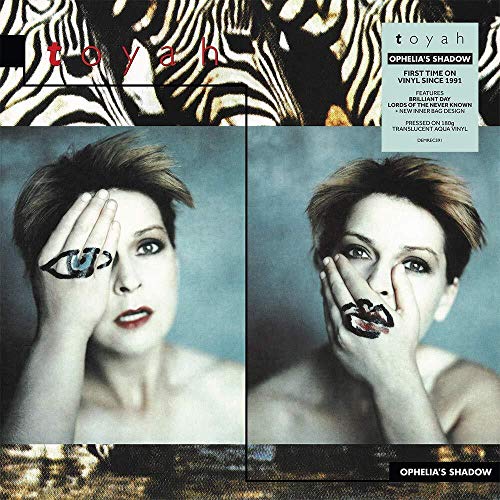 Toyah album cover, “Ophelia’s Shadow”, featuring a split image of the artist.