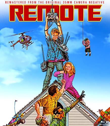Blu-ray cover for "Remote" showing kids with remote controls on a roof.