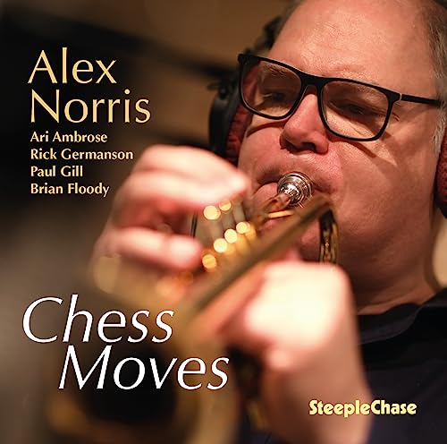 CD cover featuring a man playing a golden trumpet with text overlay.