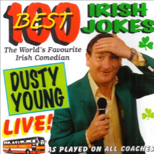 A man in a green jacket holds a microphone, with colourful text overlay.