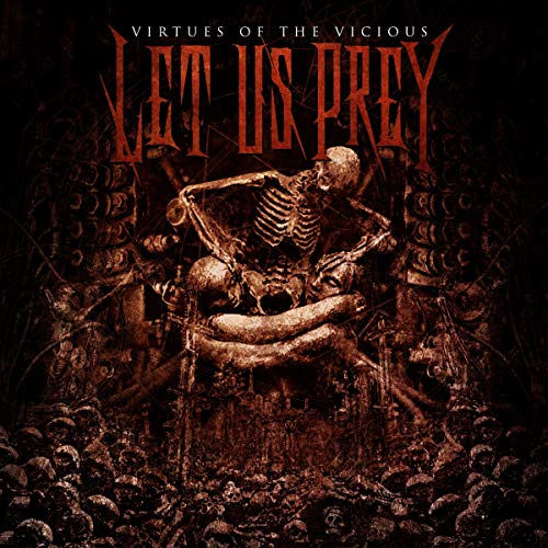 Dark album cover featuring a skeletal couple embracing within ornate details.