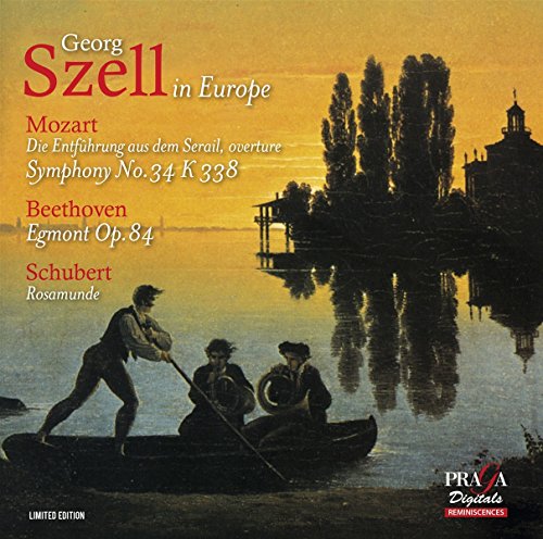 CD cover: George Szell conducting Mozart, Beethoven, and Schubert, with lakeside scene.