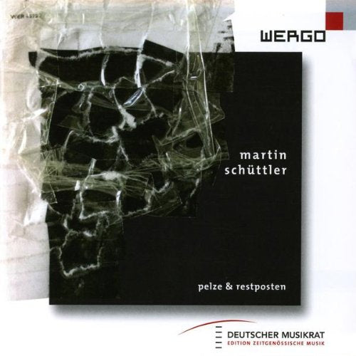 "CD cover with black square, white text, and shattered plastic wrapping on a white background."