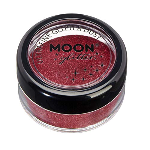 Classic Ultrafine Glitter Dust by Moon Glitter - Red - Cosmetic Festival Makeup Glitter for Face, Body, Nails, Hair, Lips - 5g