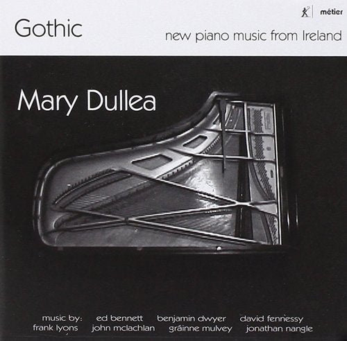 "CD cover with black background, piano image, and white text featuring 'Mary Dullea'."