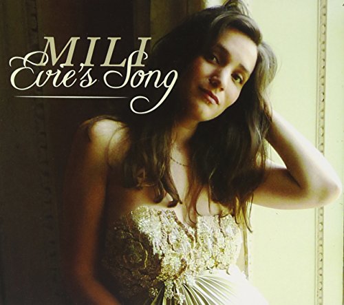 "Mili - Evie's Song" CD cover featuring a woman in a white dress.