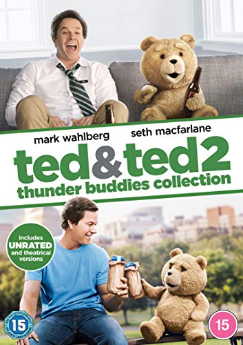 DVD cover for "Ted 1 and 2 Doublepack" featuring Mark Wahlberg with a teddy bear.