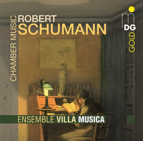 "CD cover featuring a man reading by a lamp in a dimly lit room."