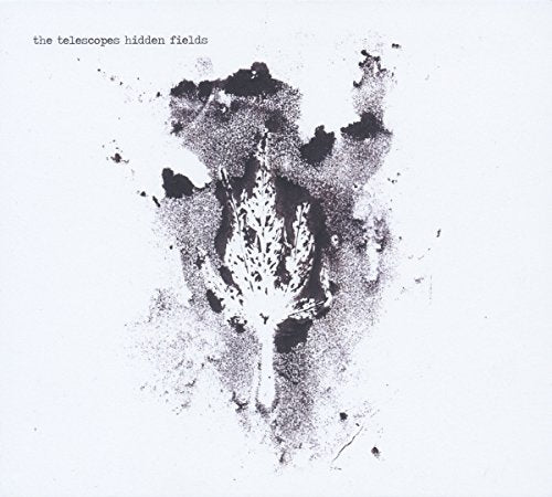 The image shows a white album cover with a black, abstract design.