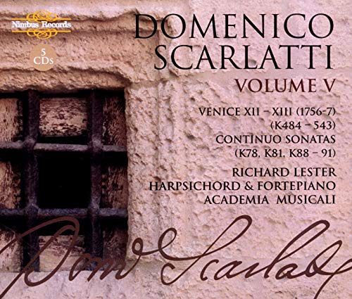 CD cover for Domenico Scarlatti sonatas, Volume Five, with window image.