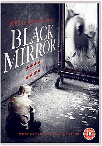 DVD cover for "Black Mirror" showing a boy and a cracked mirror.