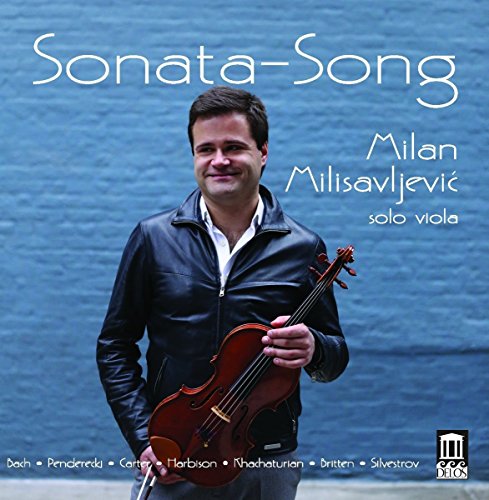 "CD cover featuring a man holding a viola against a body of water."
