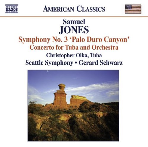 "CD cover with rocky landscape image and text describing classical music composition."