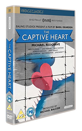 DVD cover for "The Captive Heart" featuring a red heart behind bars.