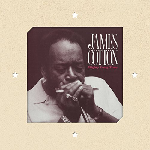 Album cover featuring James Cotton smoking a cigarette, beige background with white stars.