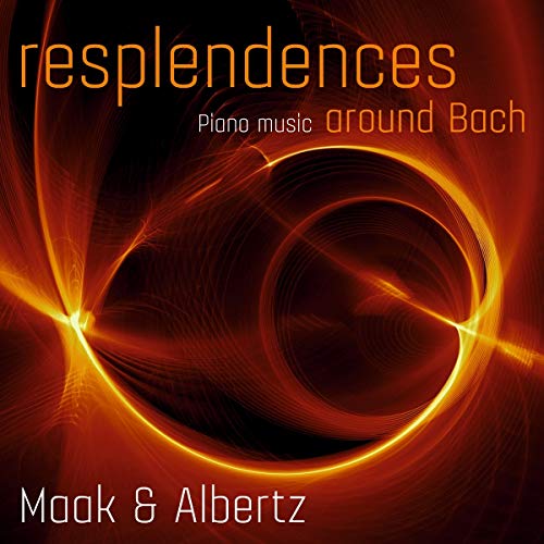 "CD cover with abstract orange swirls and text 'resplendences' and 'Maak & Albertz'."