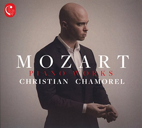 CD cover featuring pianist Christian Chamorel and the word "MOZART".