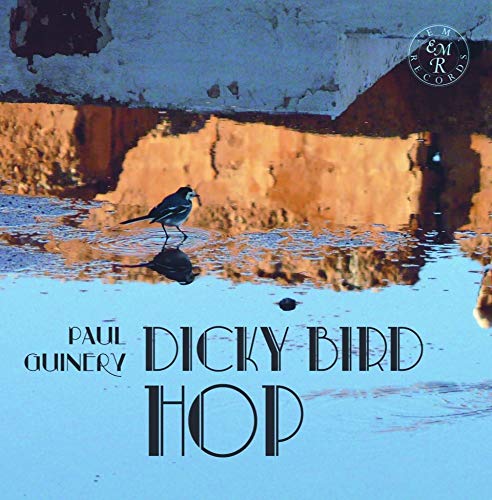 "Album cover with a bird standing in water, 'Dicky Bird Hop' text."