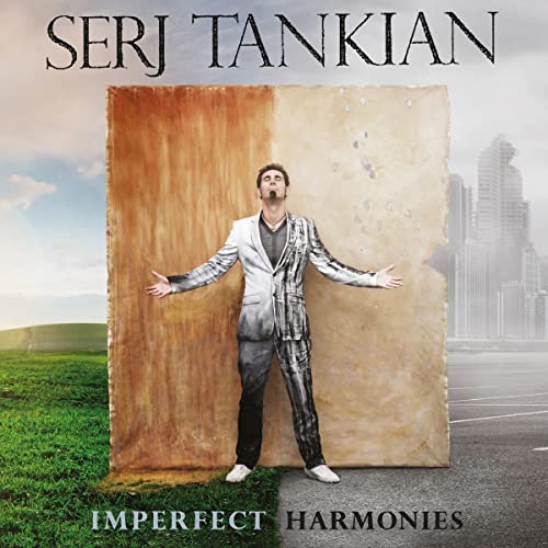Serj Tankian album cover: man with outstretched arms before a city.