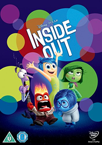 Inside Out DVD cover featuring an upside-down, blue-haired character.