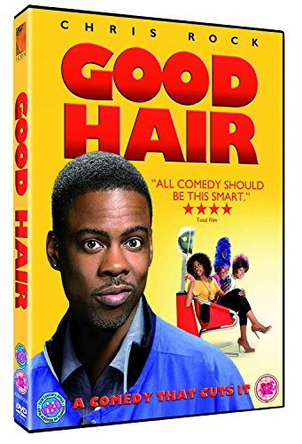 DVD cover for "Good Hair" featuring Chris Rock and hairstyling imagery.