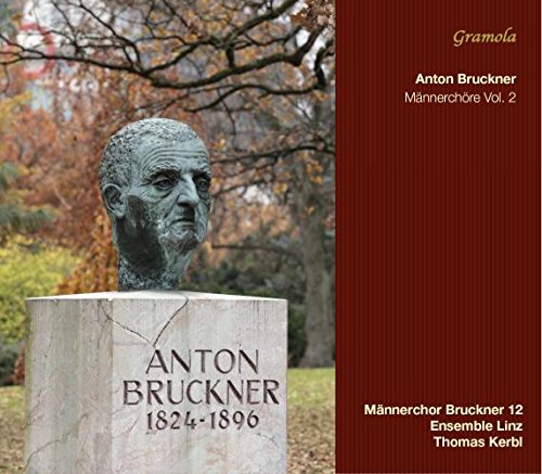 CD cover featuring a bust of Anton Bruckner on a marble pedestal.
